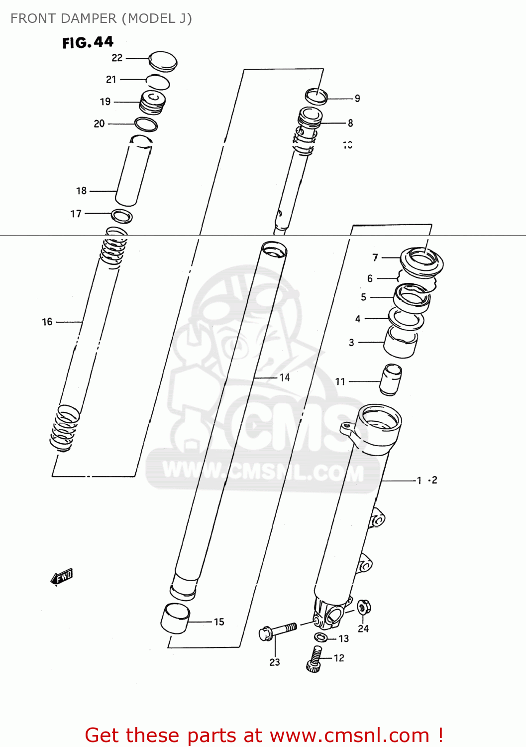 FRONT DAMPER (MODEL J) GSX600F KATANA 1995 (S) USA (E03)