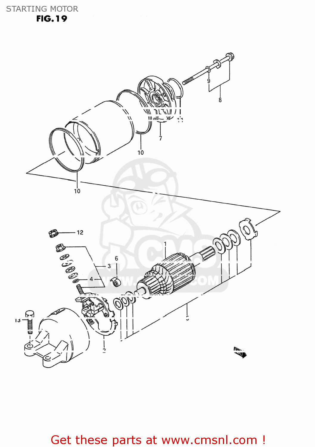 STARTING MOTOR GSX600F KATANA 1995 (S) USA (E03)