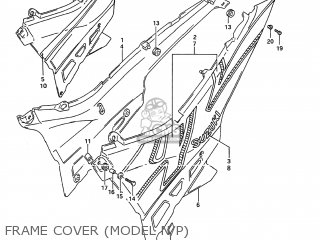 FRAME COVER (MODEL N/P) - GSX600F KATANA 1995 (S) USA (E03)