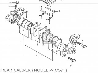 REAR CALIPER (MODEL P/R/S/T) - GSX600F KATANA 1995 (S) USA (E03)