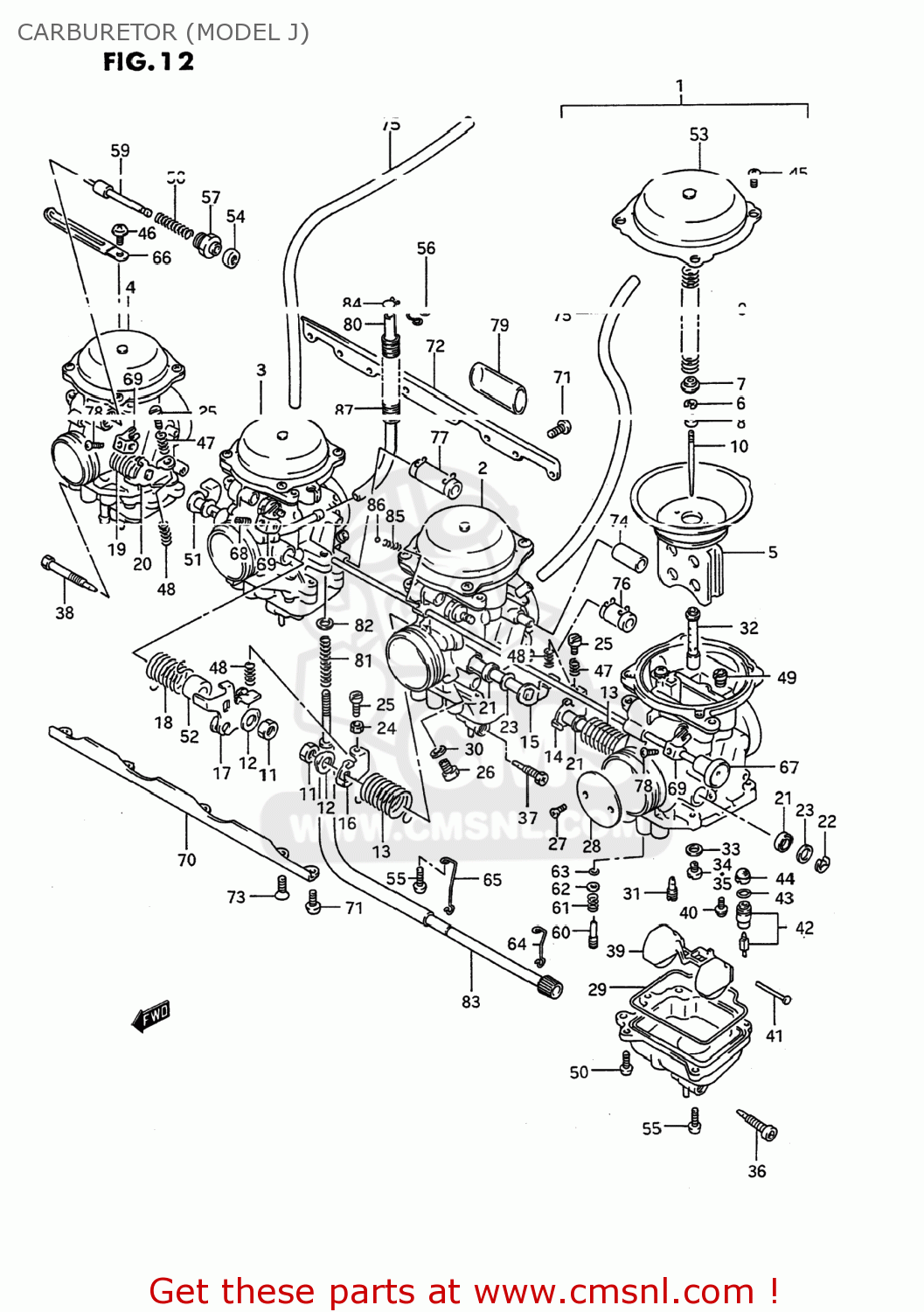 CARBURETOR (MODEL J) GSX600F KATANA 1996 (T) USA (E03)
