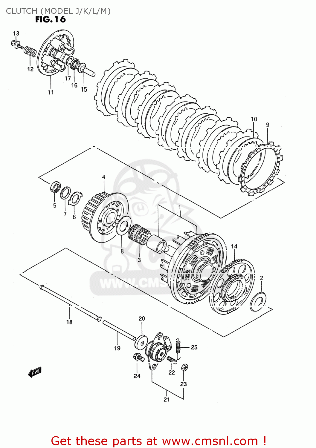 CLUTCH (MODEL J/K/L/M) GSX600F KATANA 1996 (T) USA (E03)