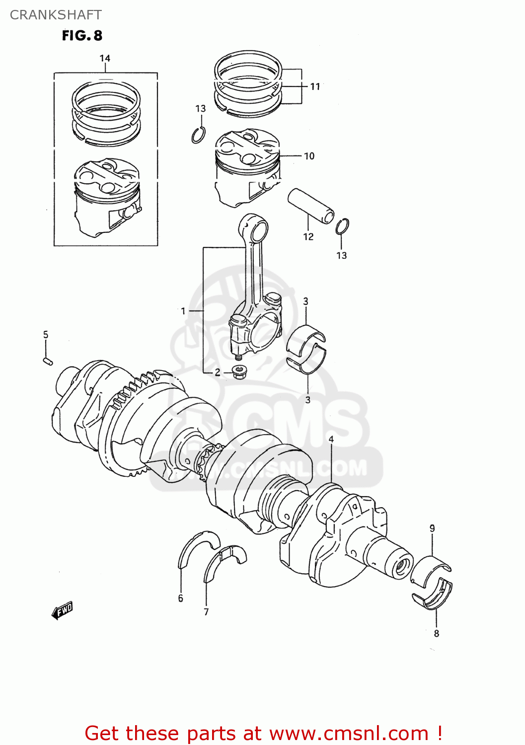 CRANKSHAFT GSX600F KATANA 1996 (T) USA (E03)
