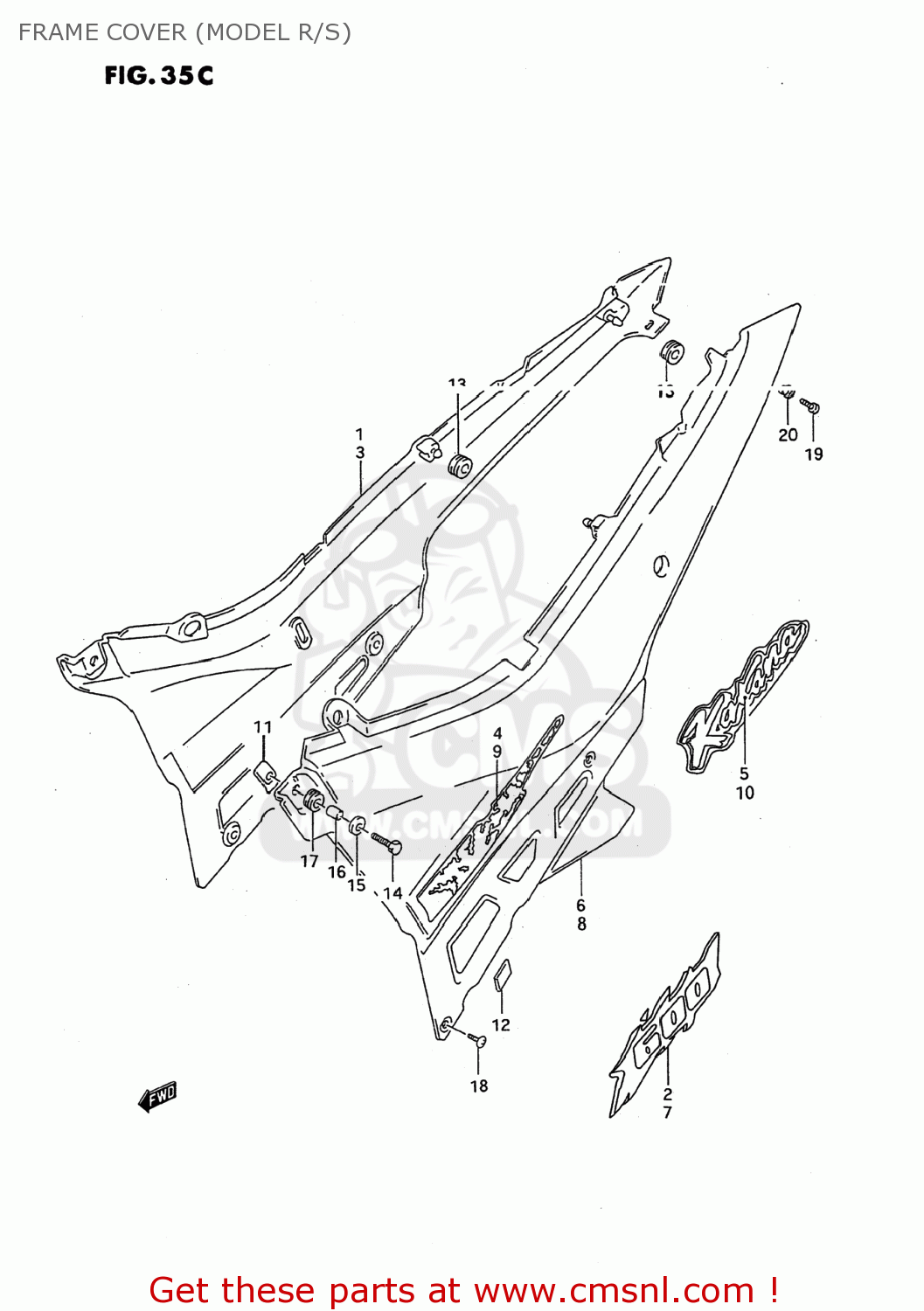 FRAME COVER (MODEL R/S) GSX600F KATANA 1996 (T) USA (E03)