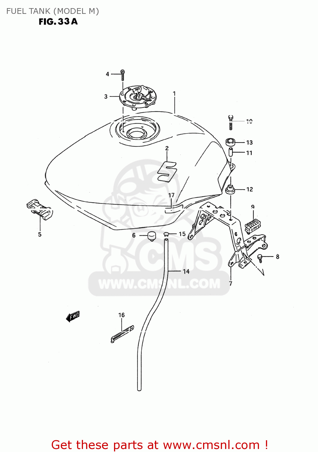 FUEL TANK (MODEL M) GSX600F KATANA 1996 (T) USA (E03)