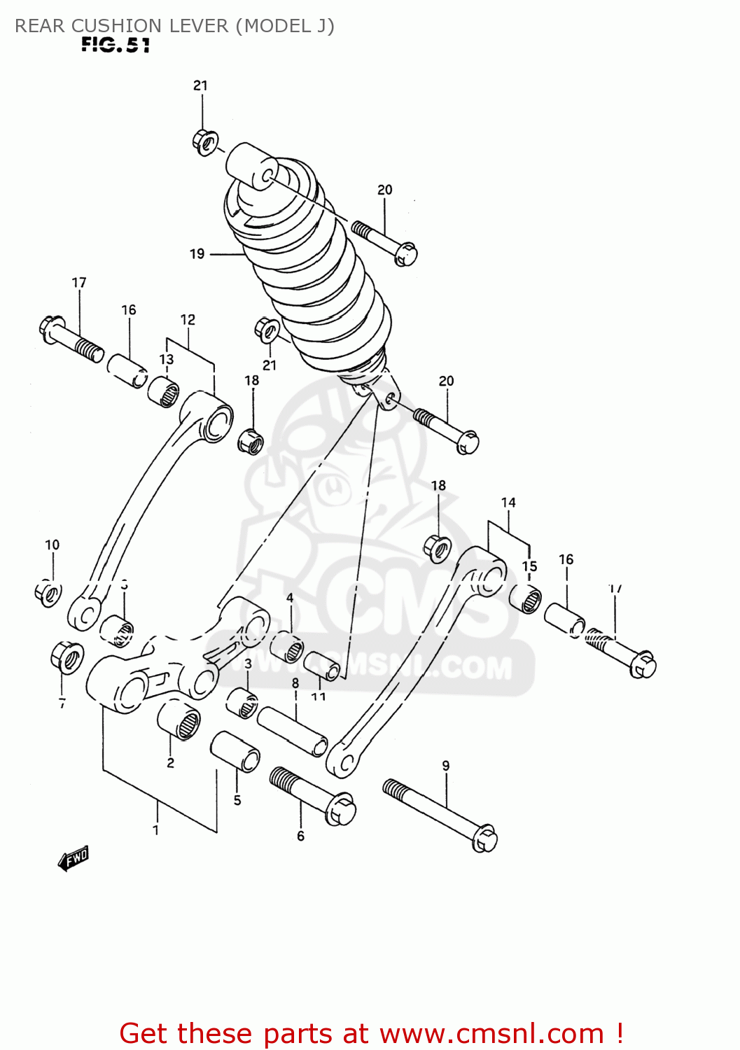 REAR CUSHION LEVER (MODEL J) GSX600F KATANA 1996 (T) USA (E03)