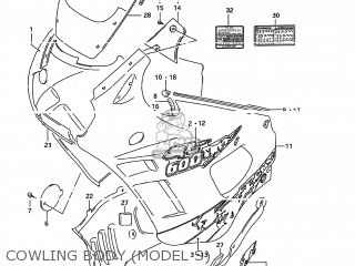 COWLING BODY (MODEL S) - GSX600F KATANA 1996 (T) USA (E03)