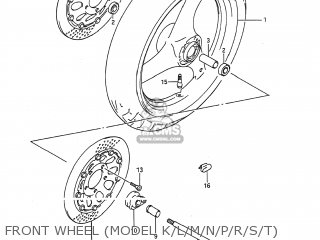 FRONT WHEEL (MODEL K/L/M/N/P/R/S/T) - GSX600F KATANA 1996 (T) USA (E03)