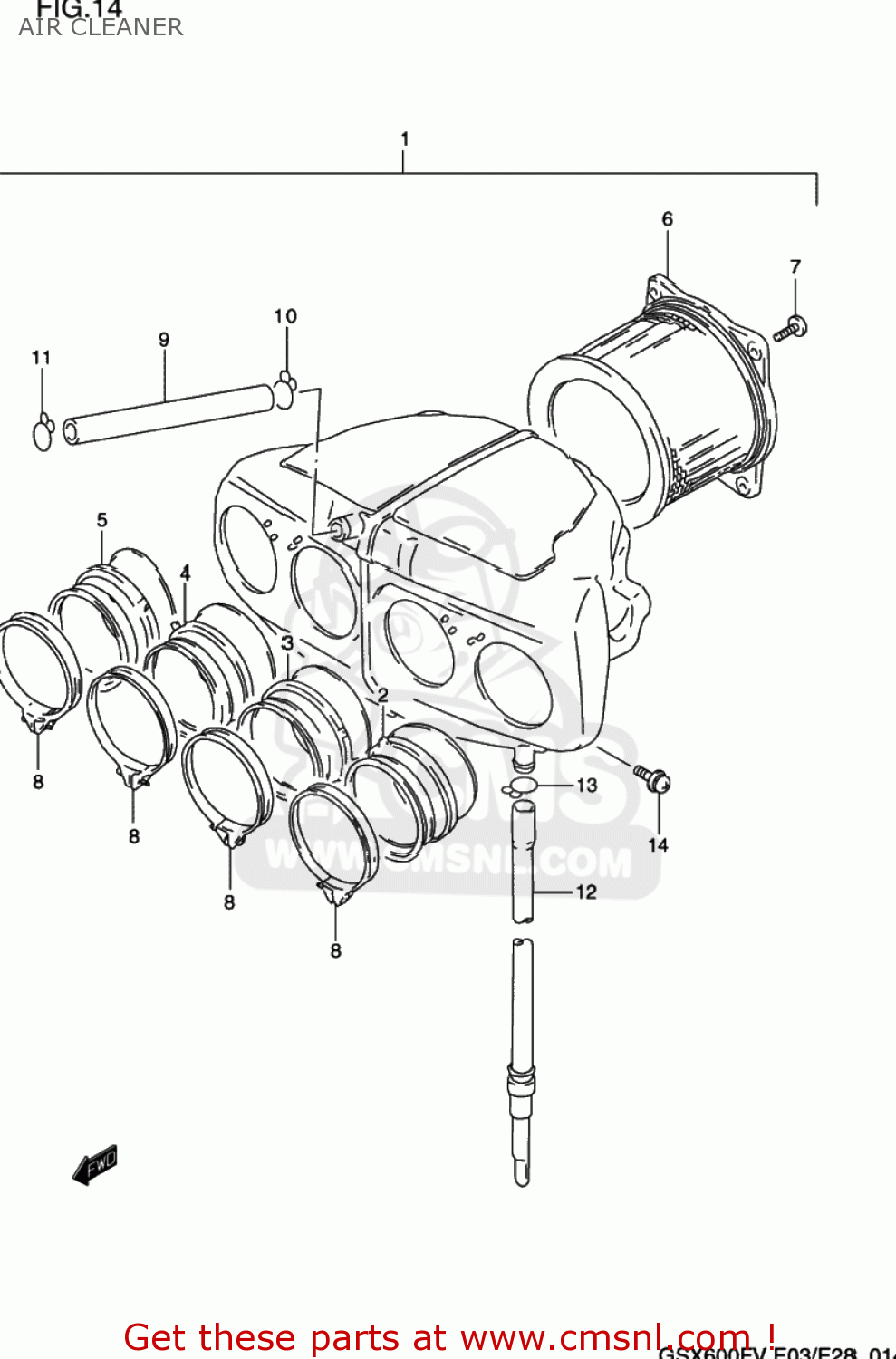 AIR CLEANER GSX600F KATANA 1997 (V) USA (E03)