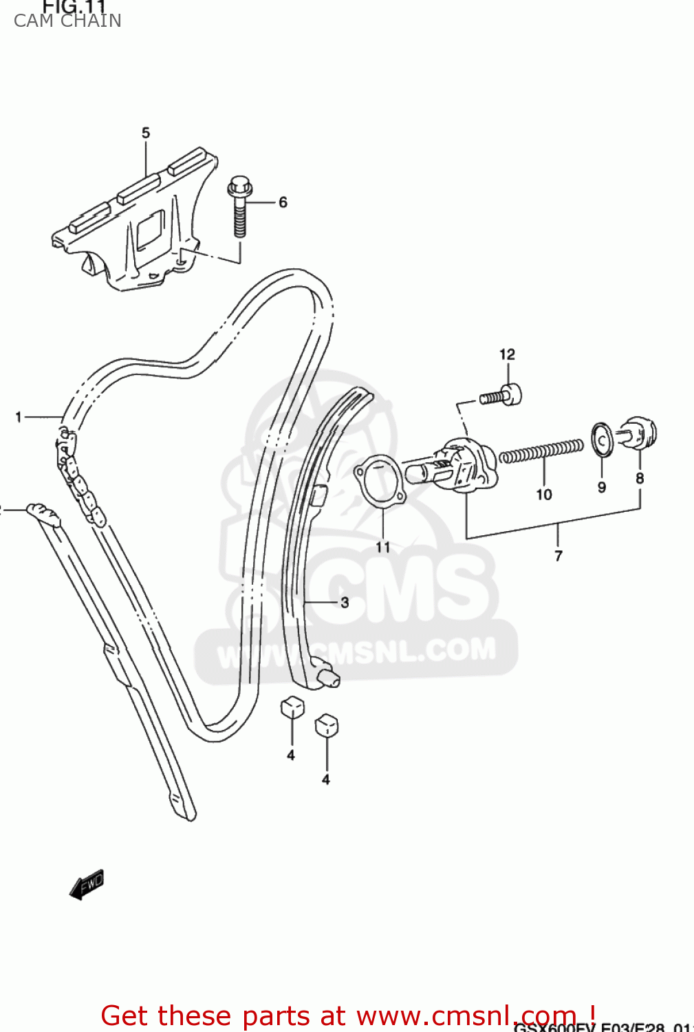 CAM CHAIN GSX600F KATANA 1997 (V) USA (E03)