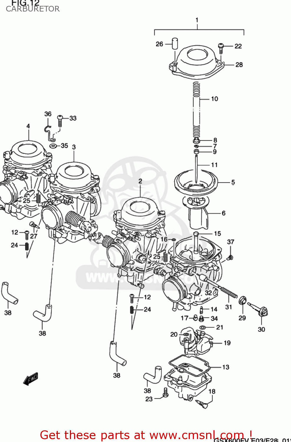 CARBURETOR GSX600F KATANA 1997 (V) USA (E03)