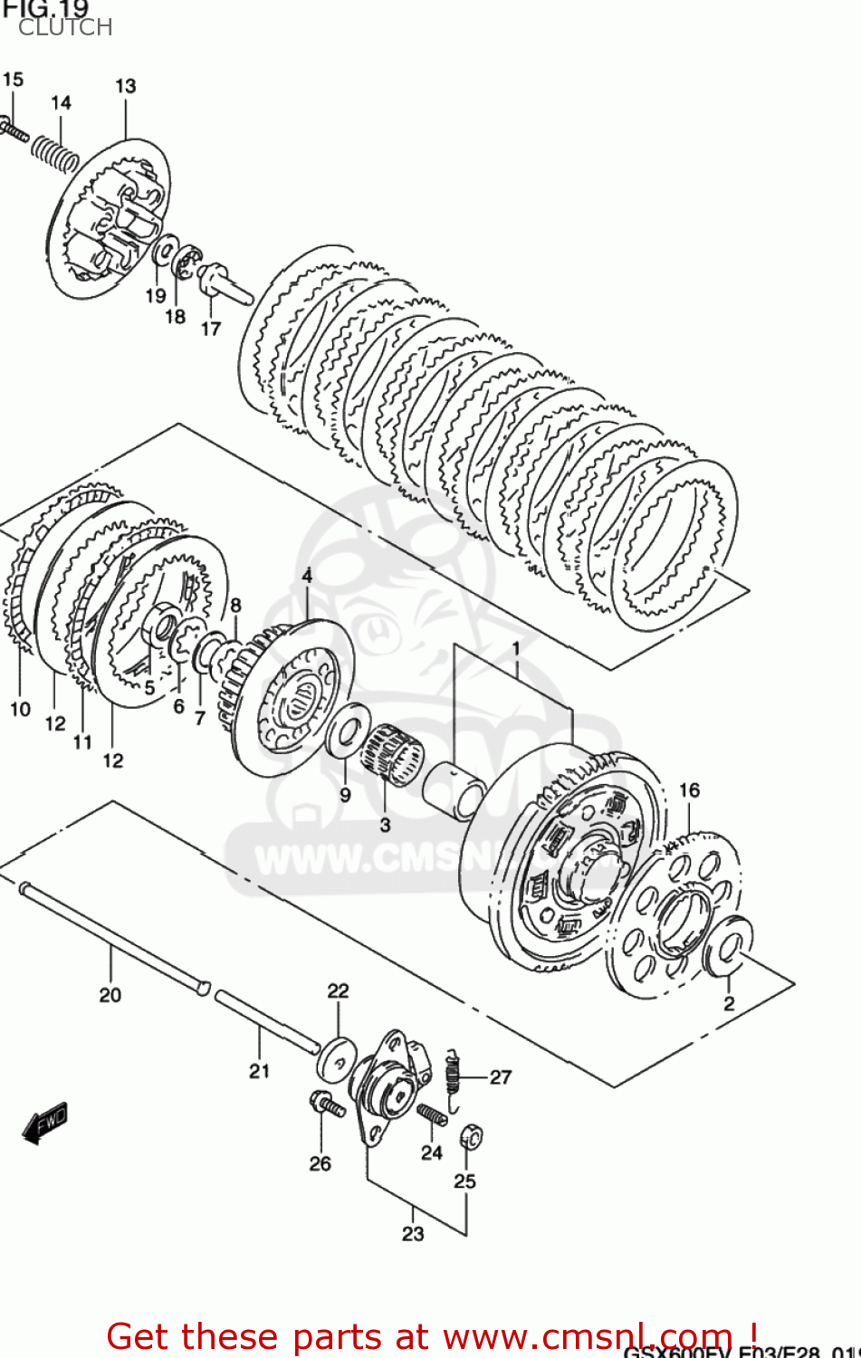 CLUTCH GSX600F KATANA 1997 (V) USA (E03)