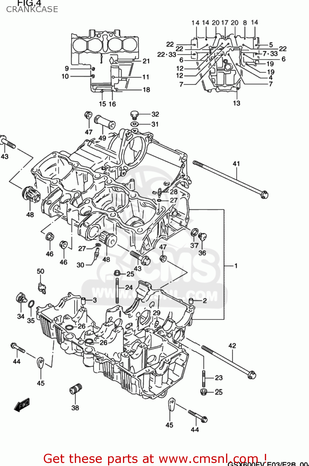 CRANKCASE GSX600F KATANA 1997 (V) USA (E03)