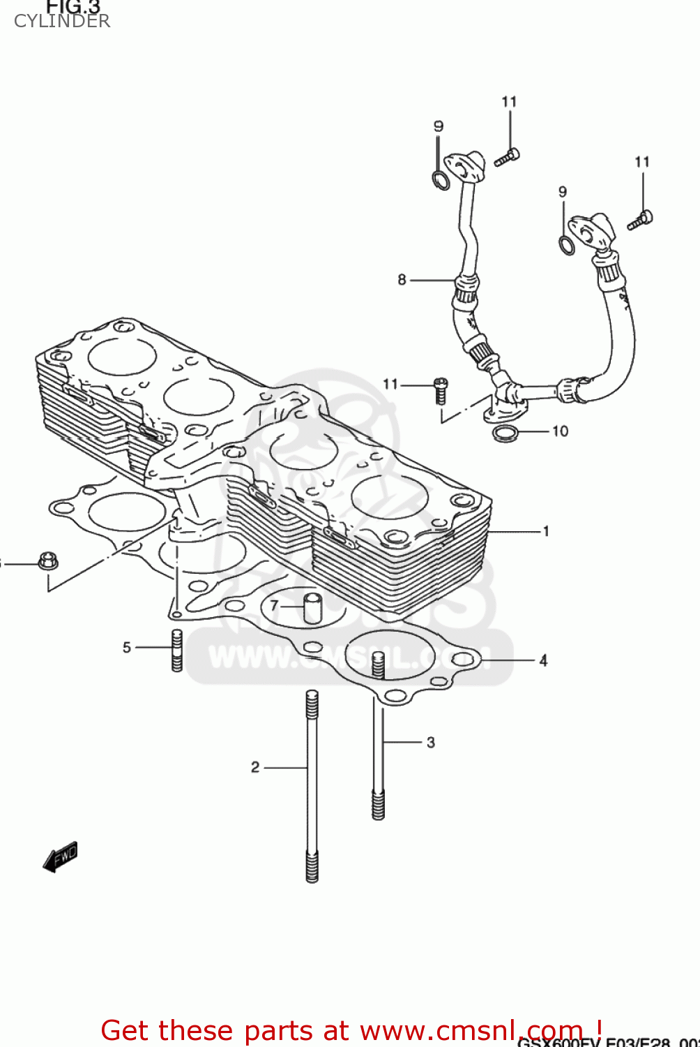 CYLINDER GSX600F KATANA 1997 (V) USA (E03)