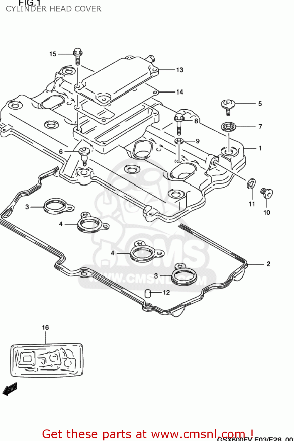 CYLINDER HEAD COVER GSX600F KATANA 1997 (V) USA (E03)