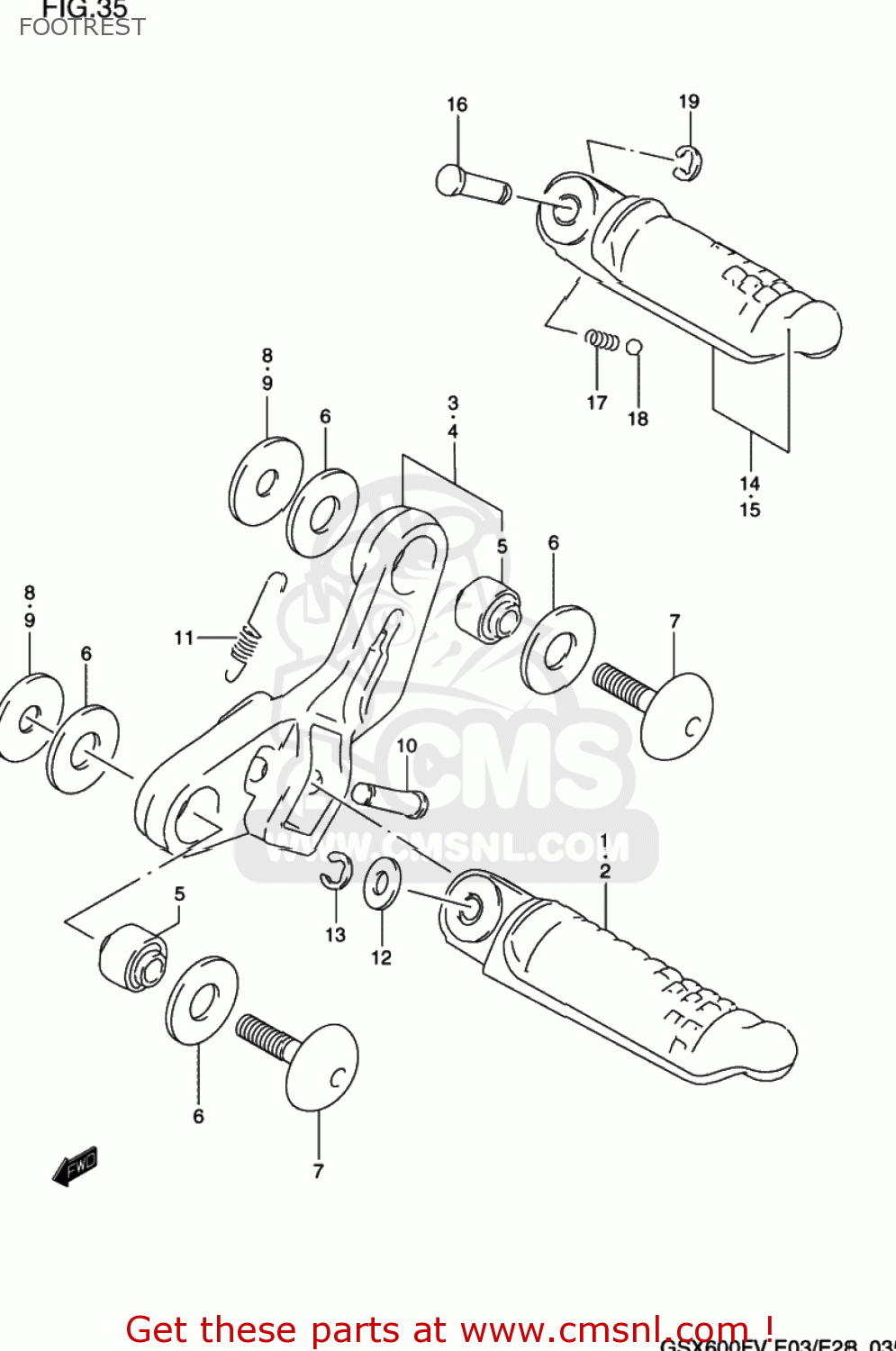 FOOTREST GSX600F KATANA 1997 (V) USA (E03)