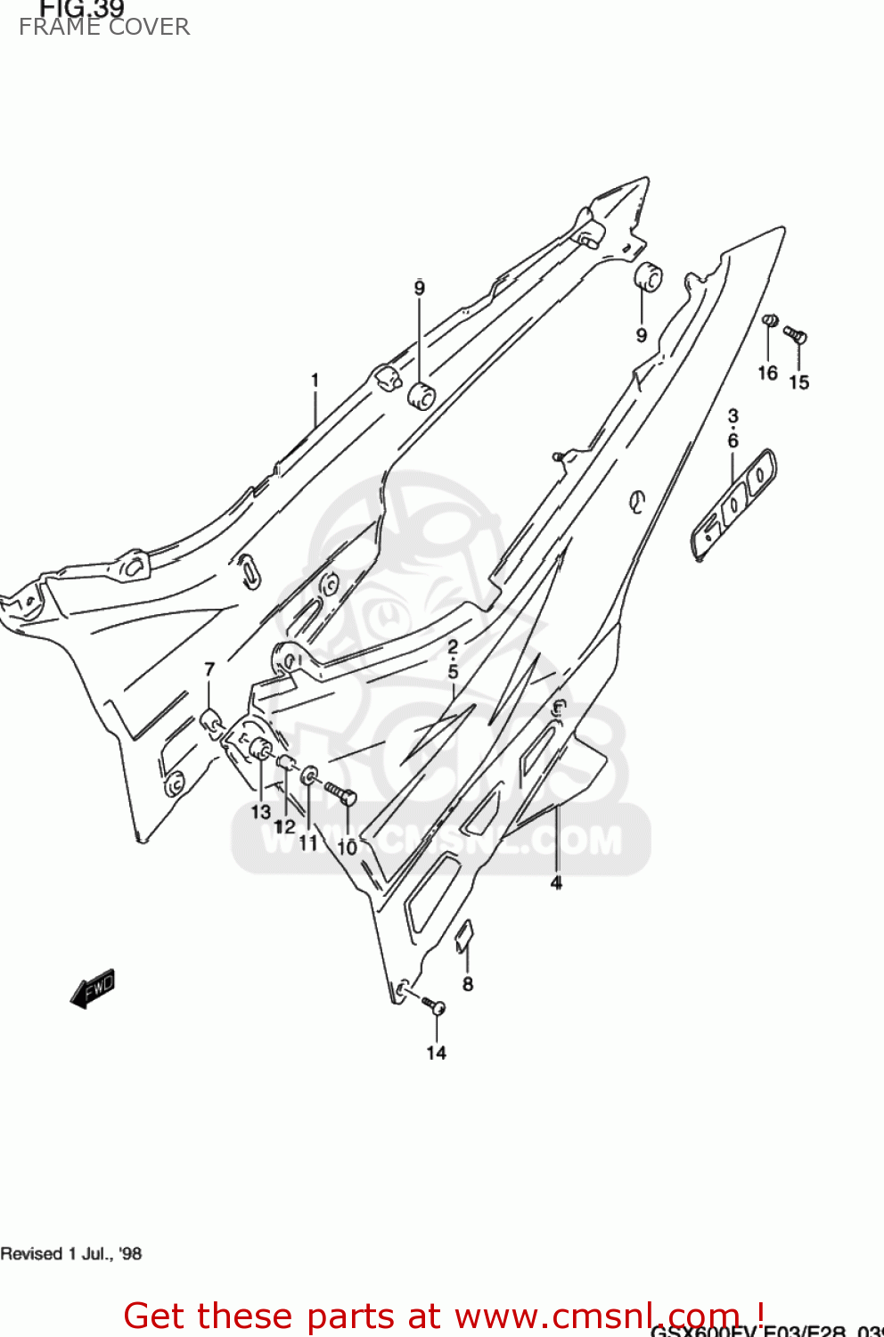 FRAME COVER GSX600F KATANA 1997 (V) USA (E03)
