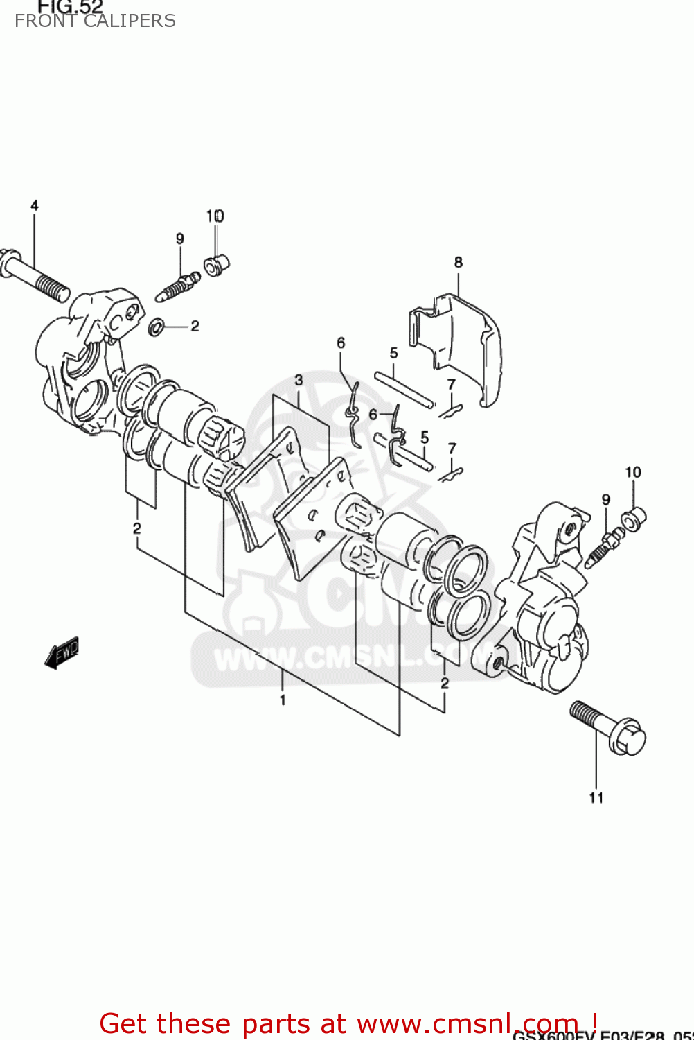 FRONT CALIPERS GSX600F KATANA 1997 (V) USA (E03)