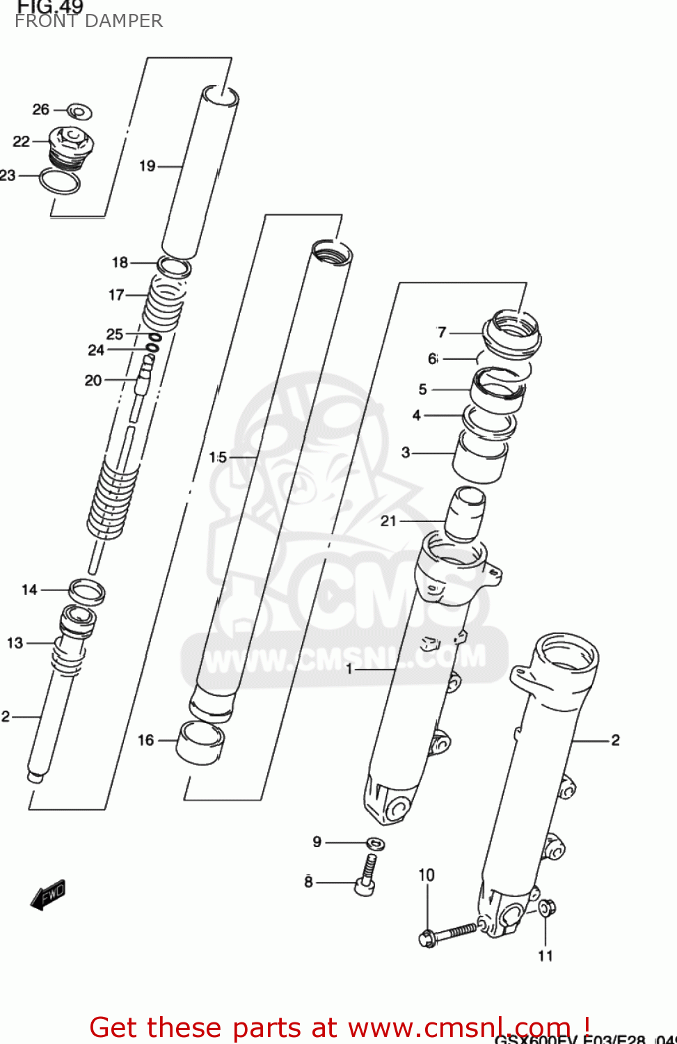 FRONT DAMPER GSX600F KATANA 1997 (V) USA (E03)