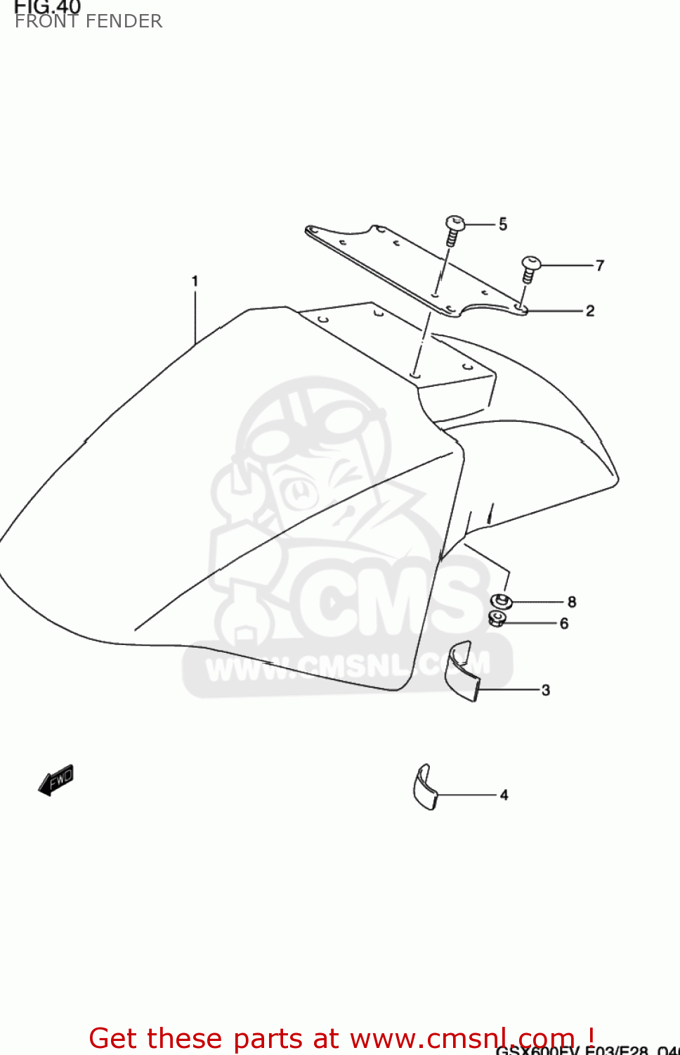 FRONT FENDER GSX600F KATANA 1997 (V) USA (E03)