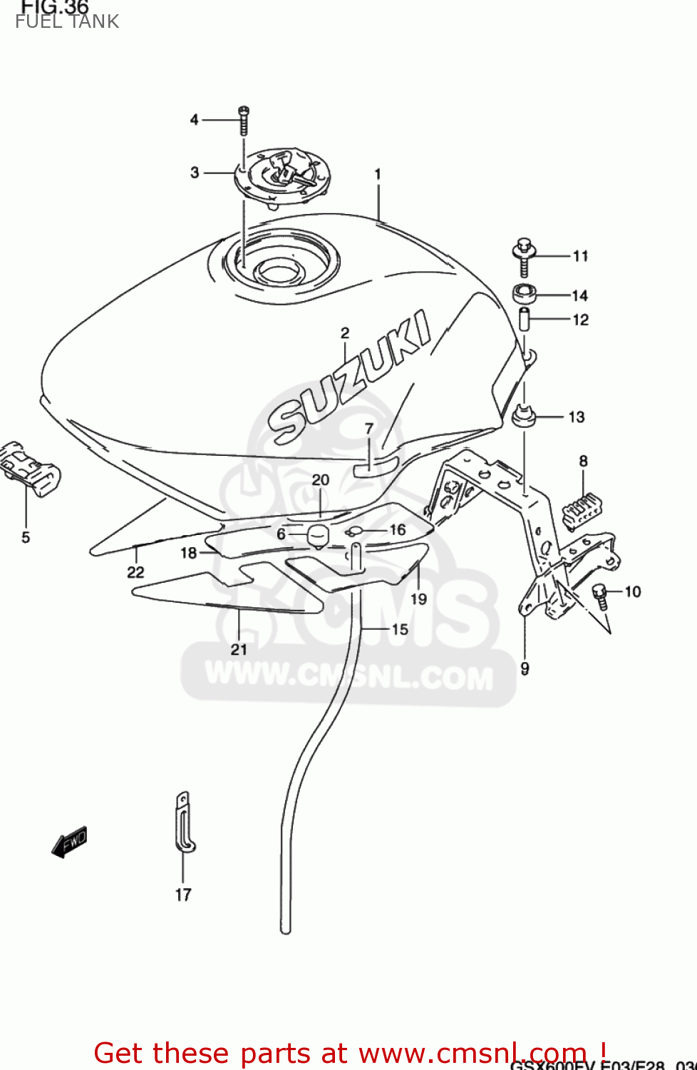 FUEL TANK GSX600F KATANA 1997 (V) USA (E03)