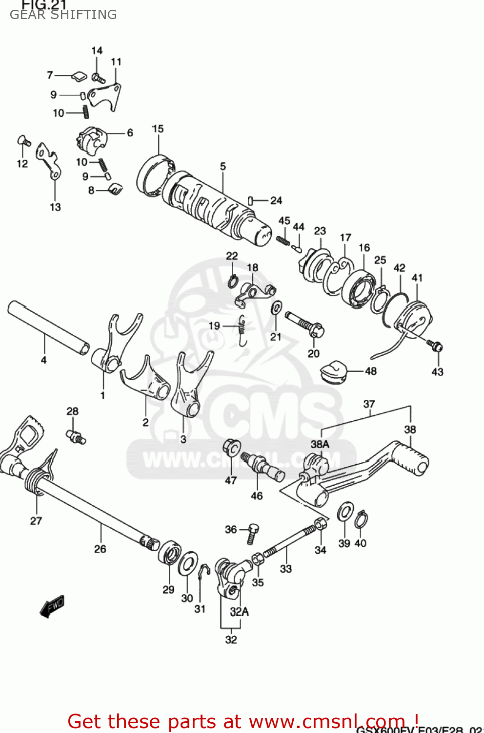 GEAR SHIFTING GSX600F KATANA 1997 (V) USA (E03)