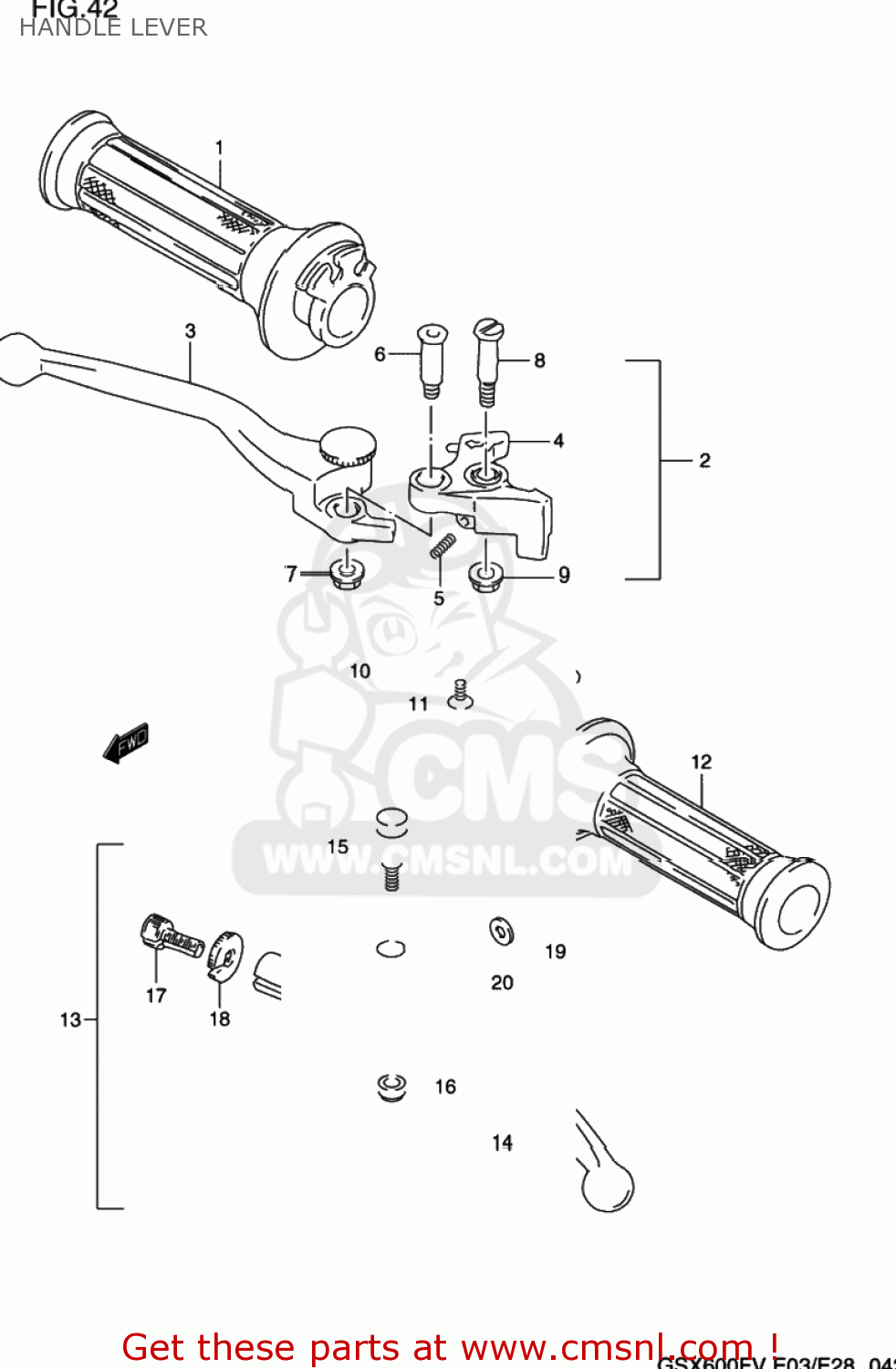 HANDLE LEVER GSX600F KATANA 1997 (V) USA (E03)