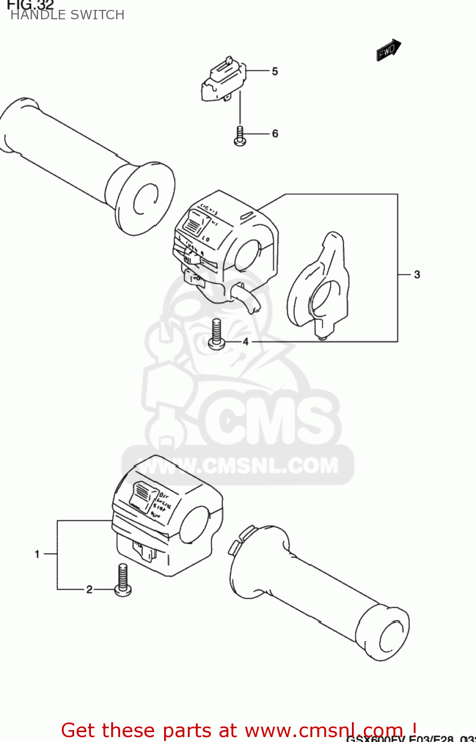 HANDLE SWITCH GSX600F KATANA 1997 (V) USA (E03)