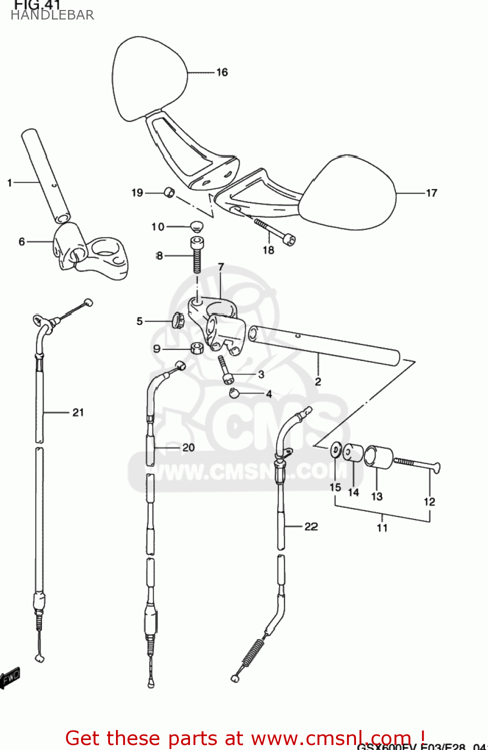 HANDLEBAR GSX600F KATANA 1997 (V) USA (E03)