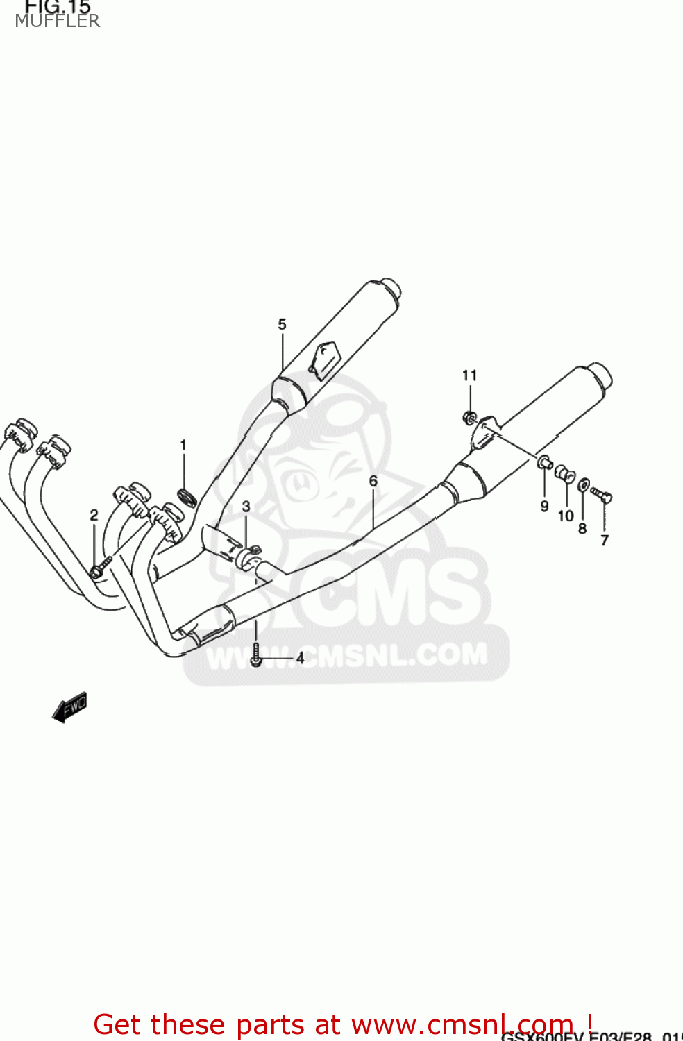 MUFFLER GSX600F KATANA 1997 (V) USA (E03)