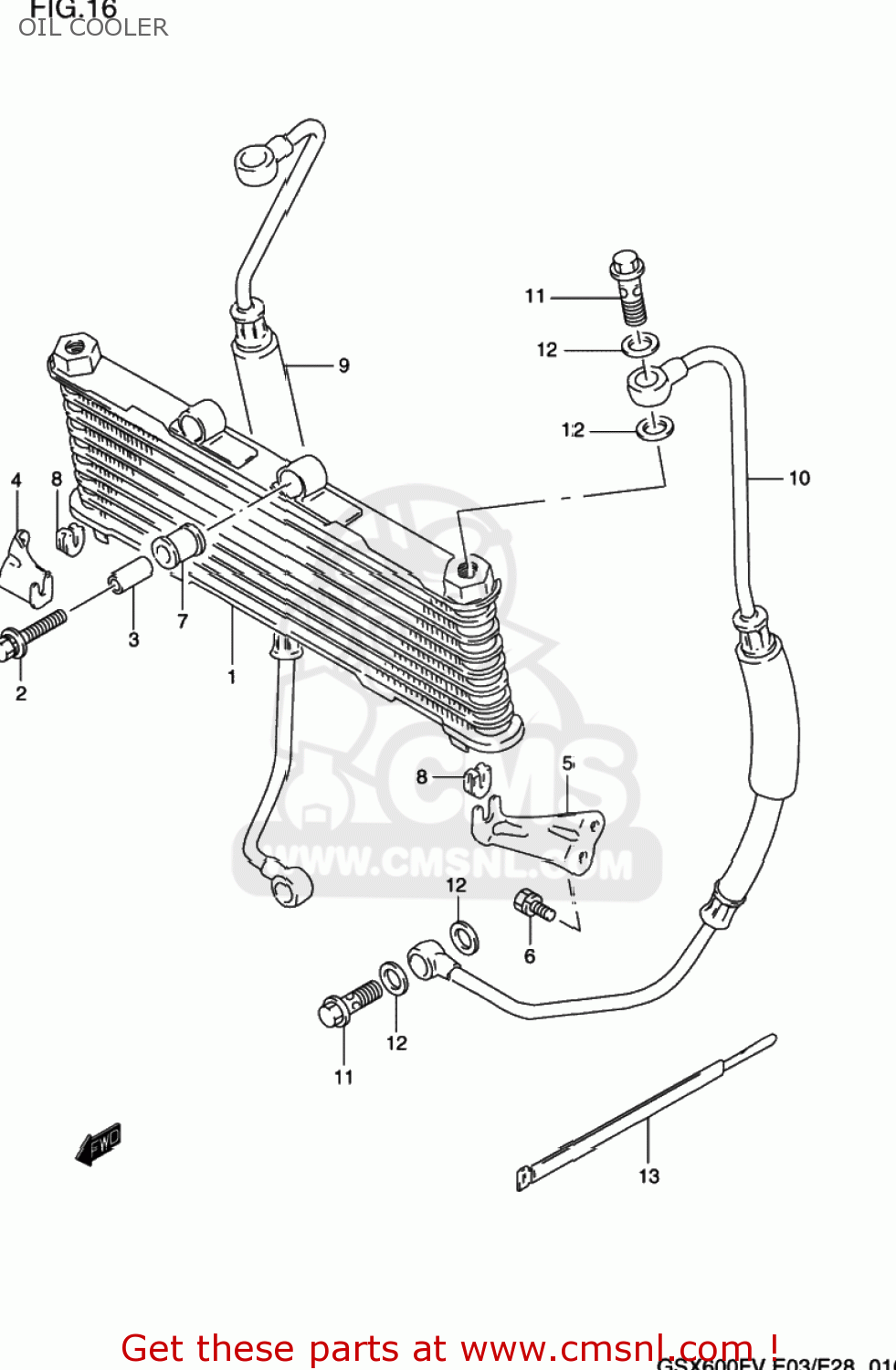 OIL COOLER GSX600F KATANA 1997 (V) USA (E03)