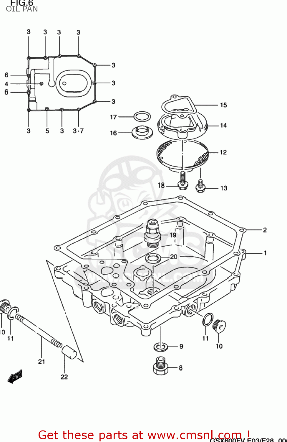 OIL PAN GSX600F KATANA 1997 (V) USA (E03)