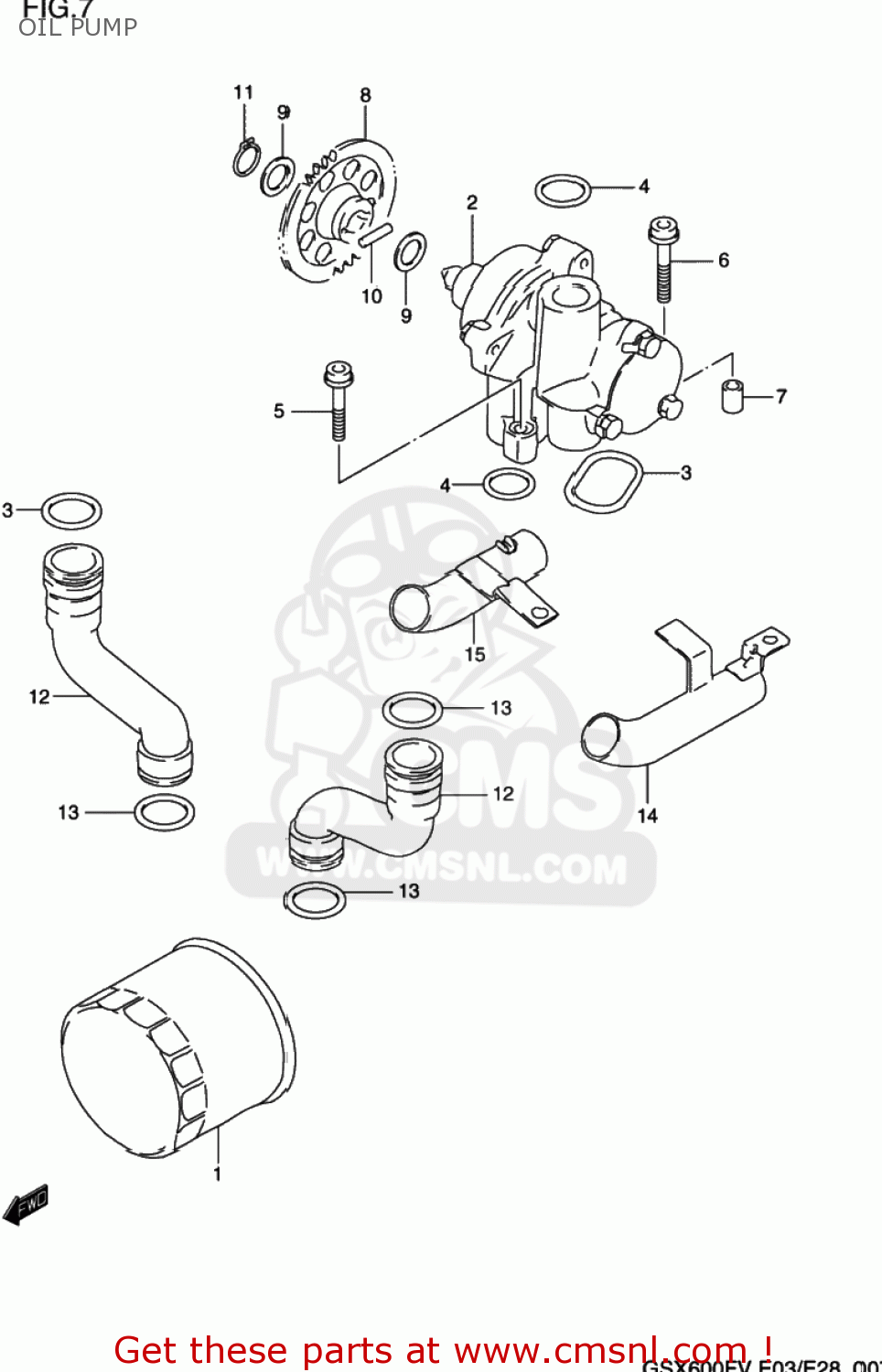 OIL PUMP GSX600F KATANA 1997 (V) USA (E03)
