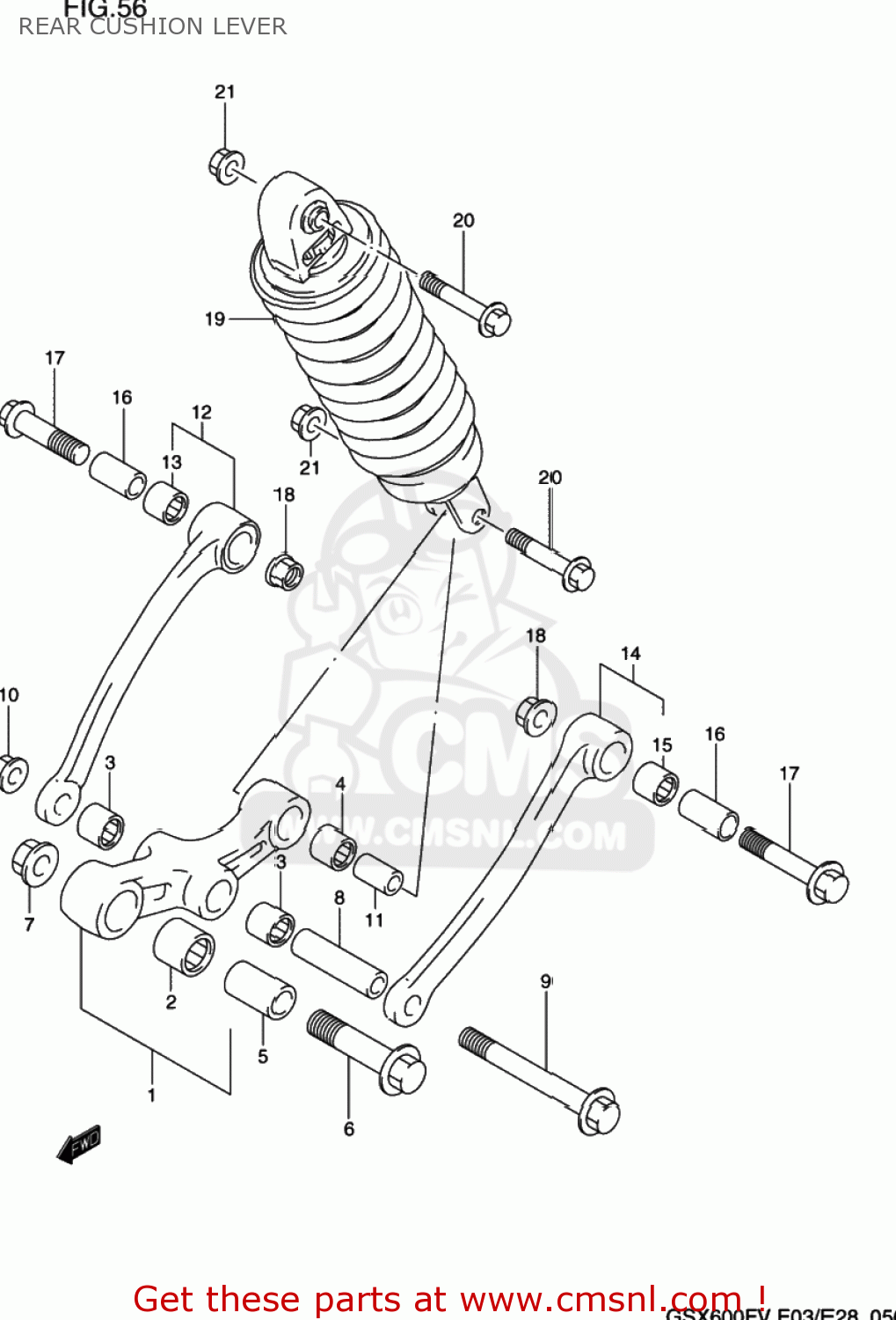 REAR CUSHION LEVER GSX600F KATANA 1997 (V) USA (E03)