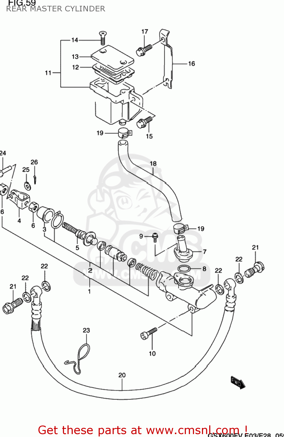 REAR MASTER CYLINDER GSX600F KATANA 1997 (V) USA (E03)