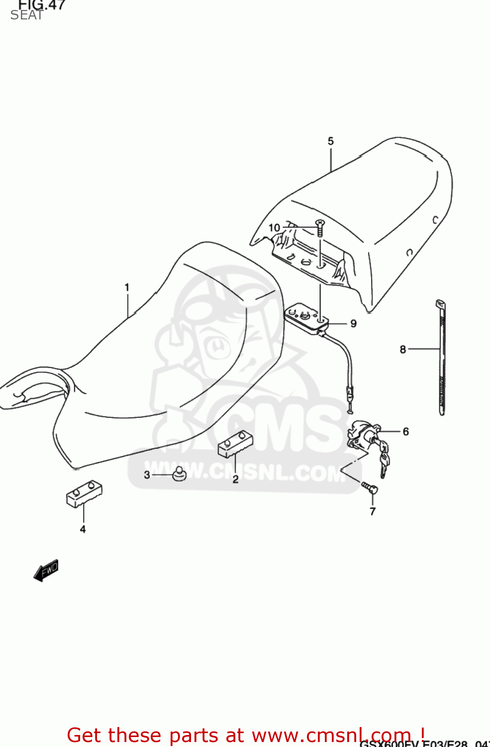 SEAT GSX600F KATANA 1997 (V) USA (E03)
