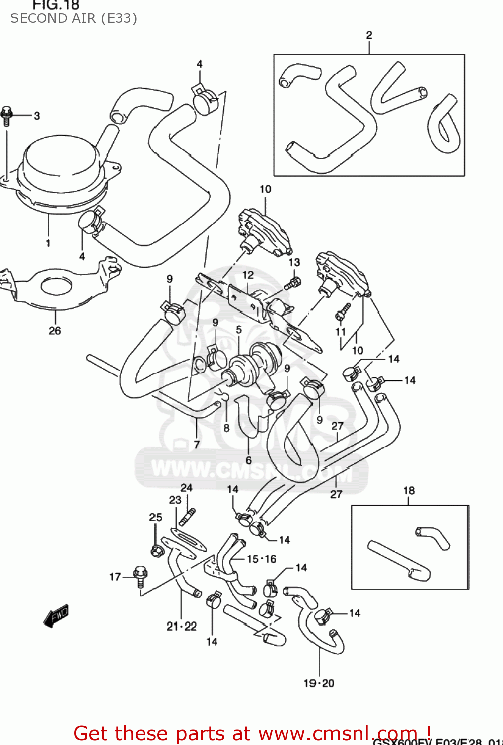 SECOND AIR (E33) GSX600F KATANA 1997 (V) USA (E03)