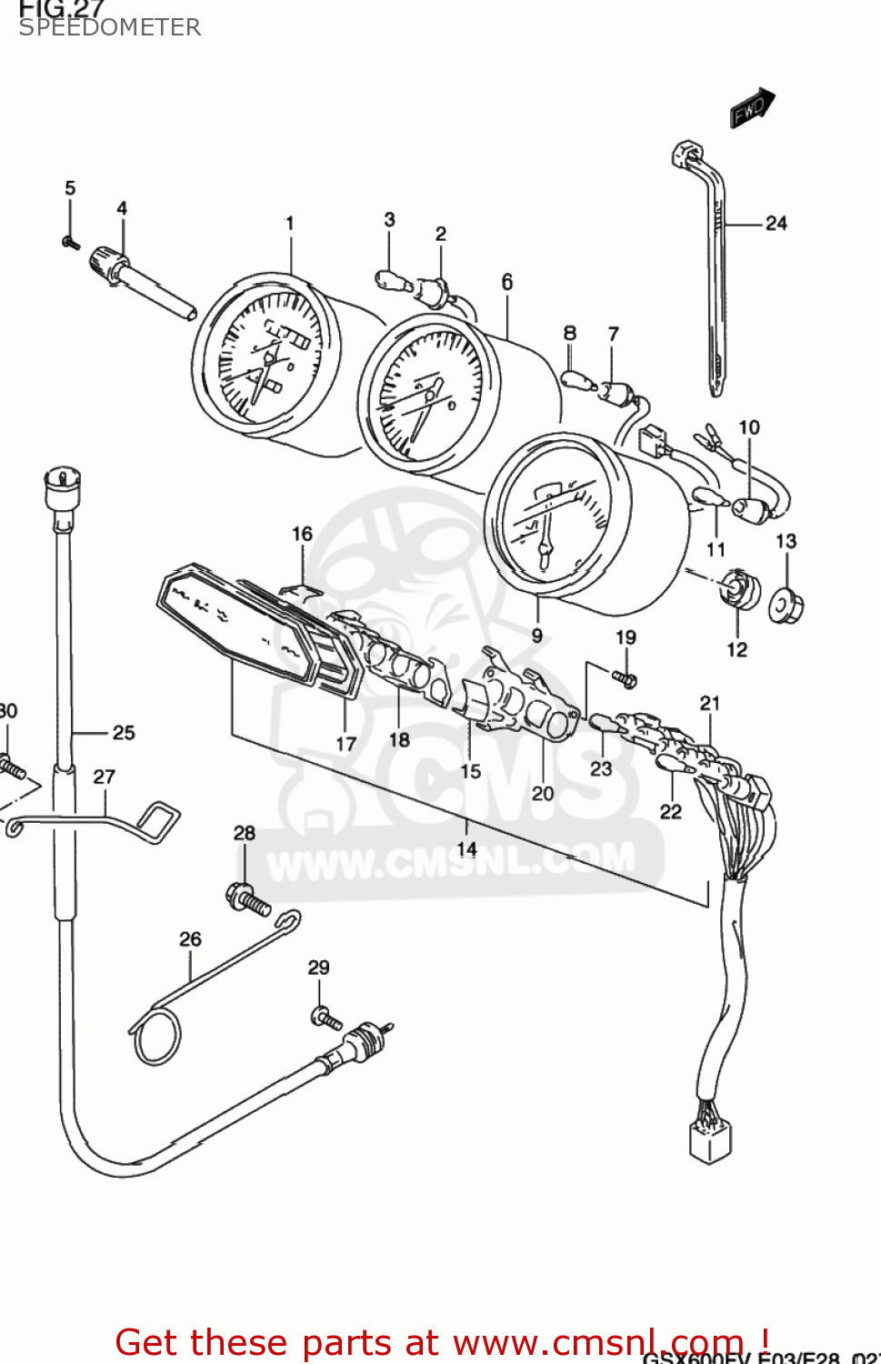 SPEEDOMETER GSX600F KATANA 1997 (V) USA (E03)