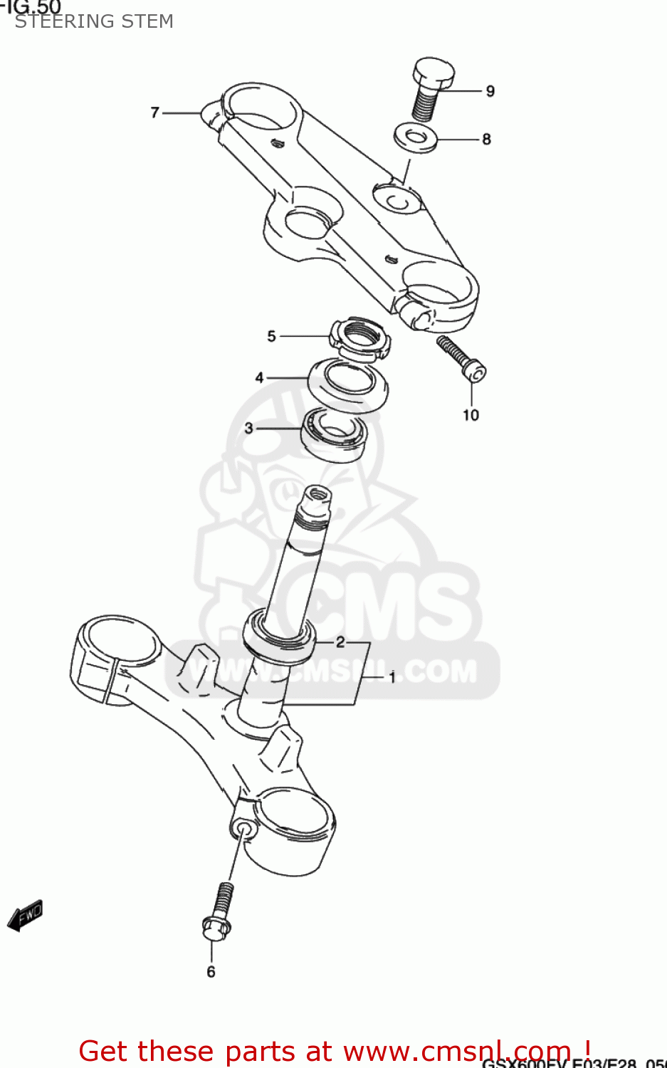 STEERING STEM GSX600F KATANA 1997 (V) USA (E03)
