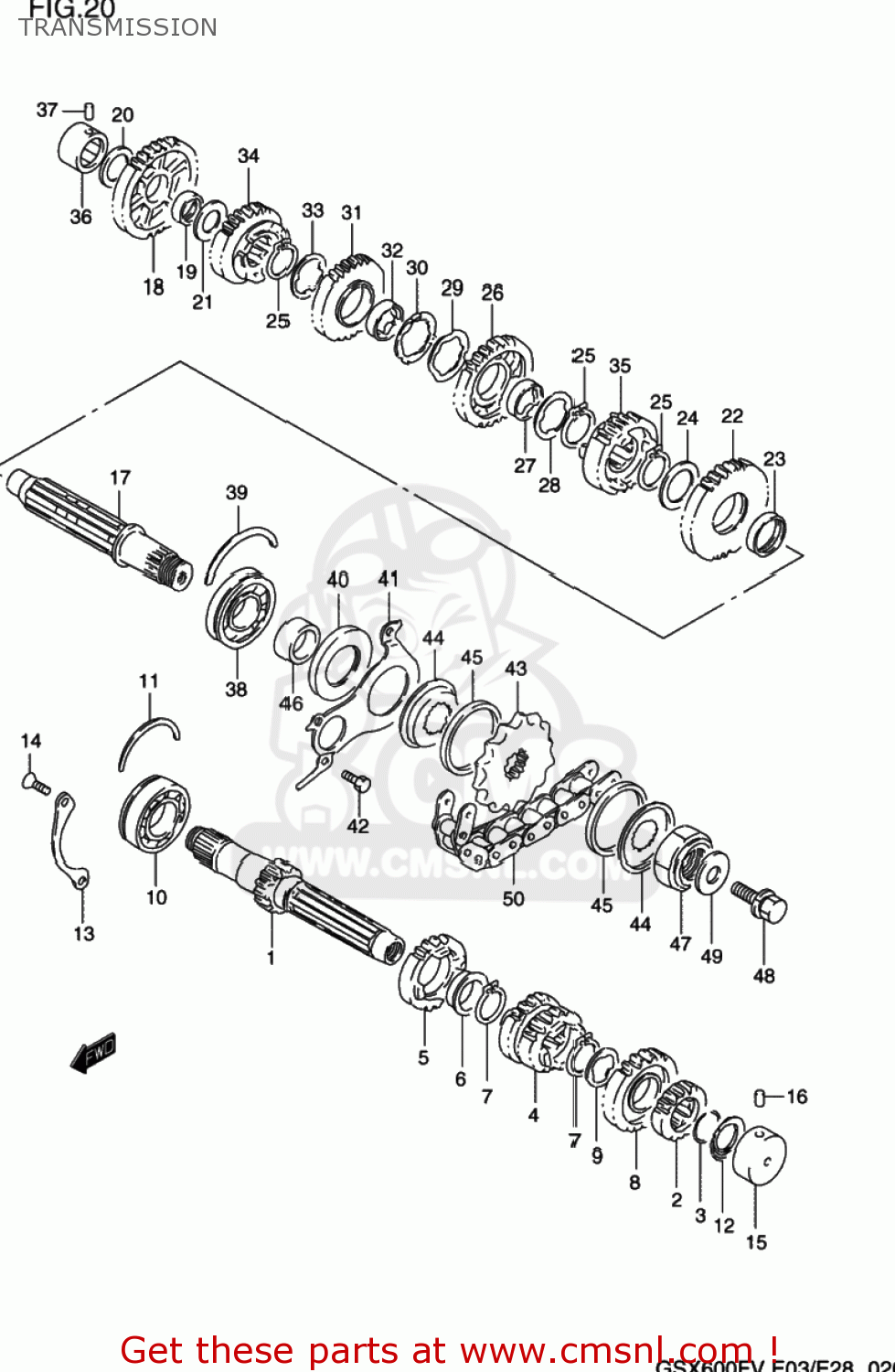TRANSMISSION GSX600F KATANA 1997 (V) USA (E03)
