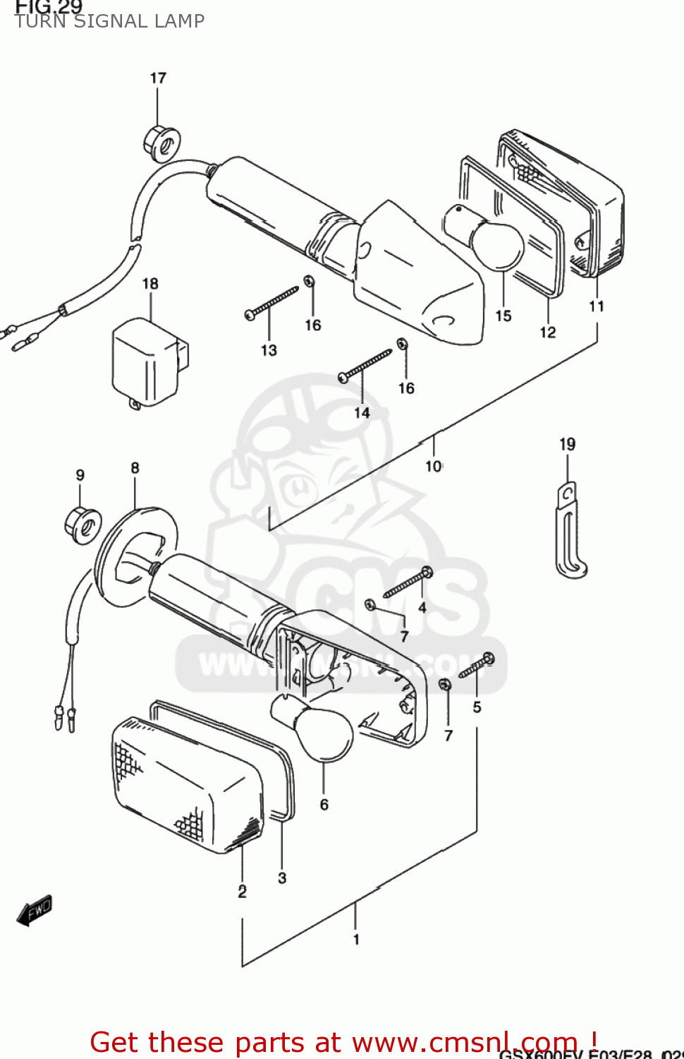 TURN SIGNAL LAMP GSX600F KATANA 1997 (V) USA (E03)