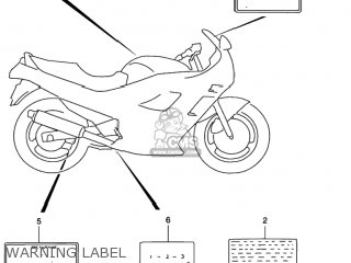 WARNING LABEL - GSX600F KATANA 1997 (V) USA (E03)