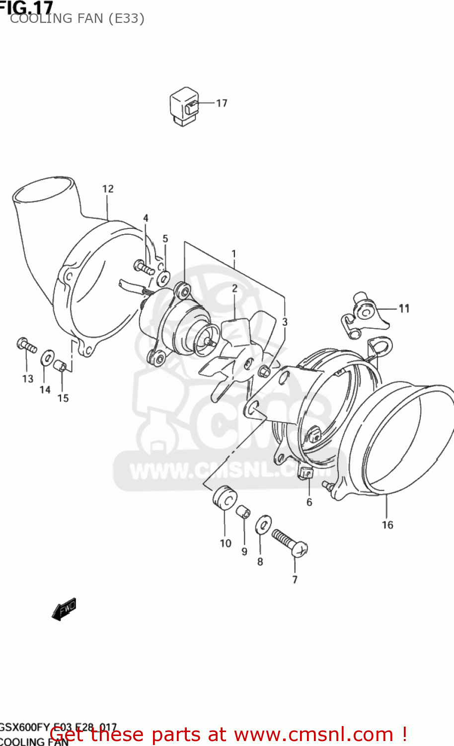 COOLING FAN (E33) GSX600F KATANA 1998 (W) USA (E03)