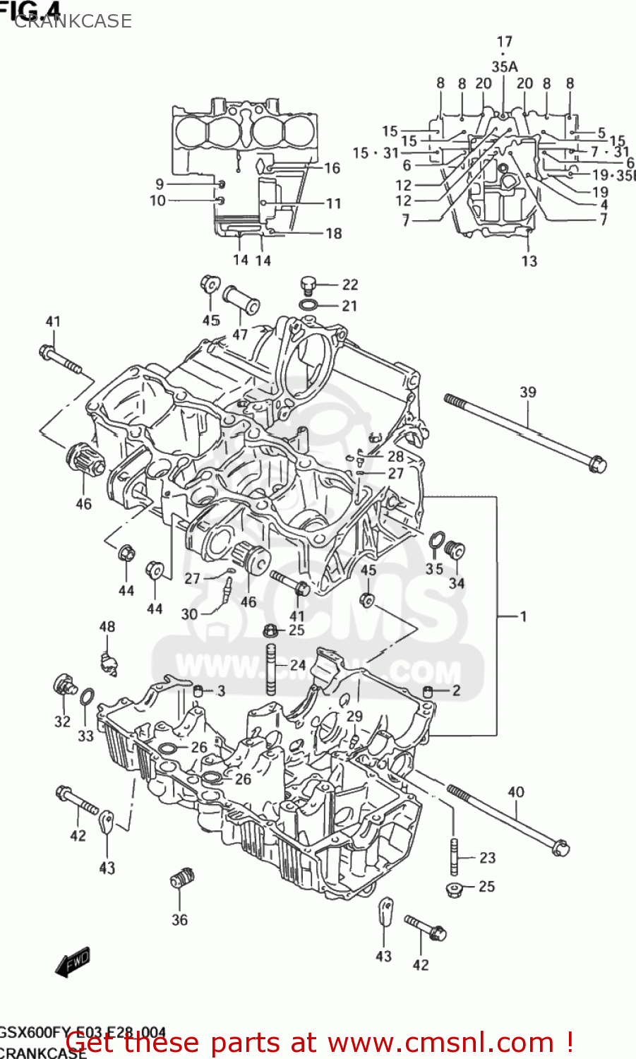 CRANKCASE GSX600F KATANA 1998 (W) USA (E03)