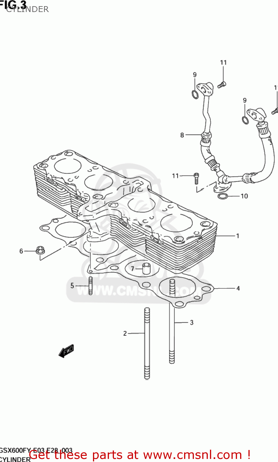 CYLINDER GSX600F KATANA 1998 (W) USA (E03)