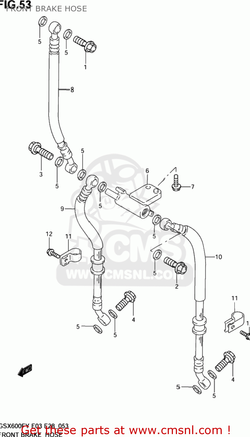 FRONT BRAKE HOSE GSX600F KATANA 1998 (W) USA (E03)