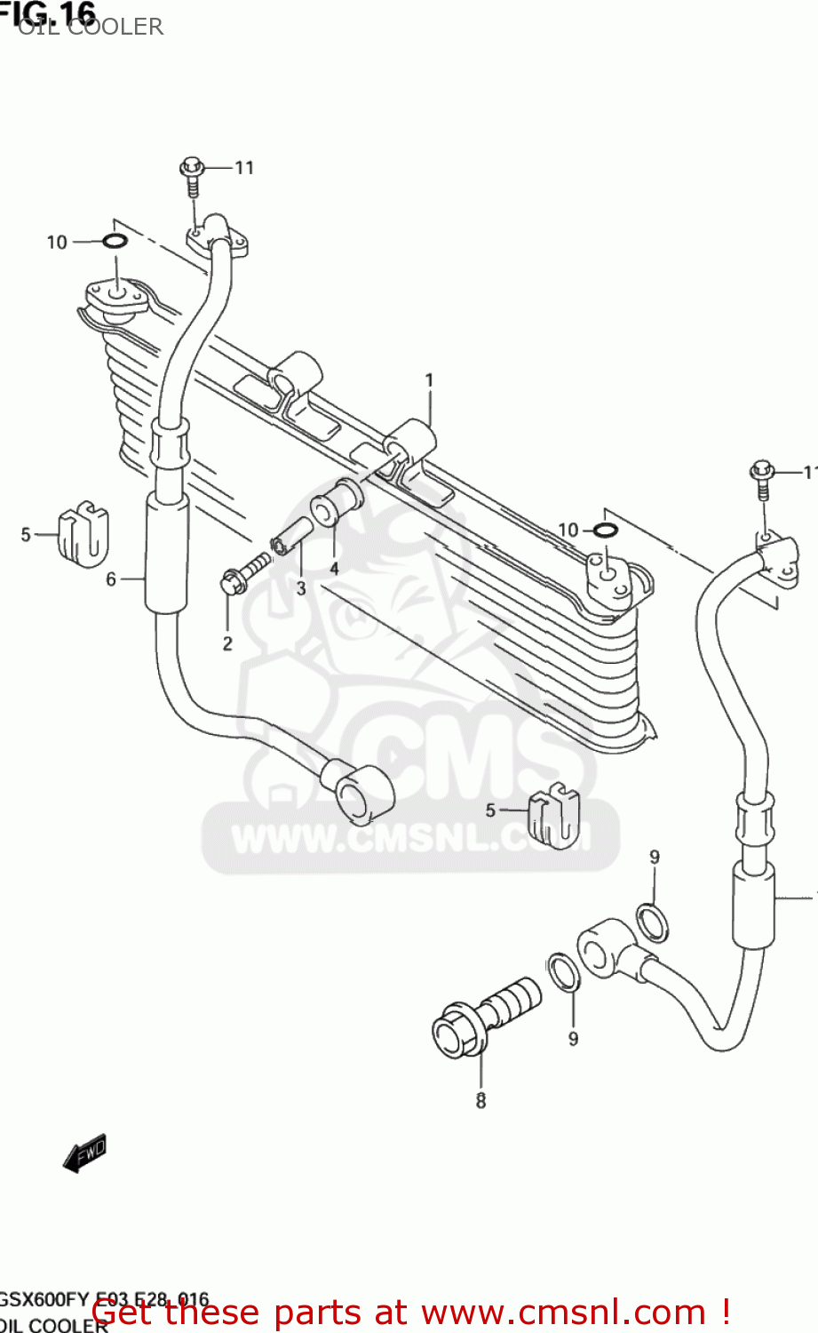 OIL COOLER GSX600F KATANA 1998 (W) USA (E03)