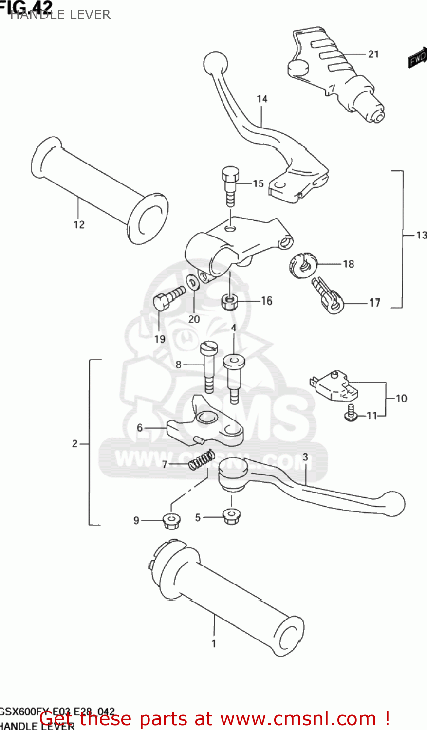 HANDLE LEVER GSX600F KATANA 1999 (X) USA (E03)