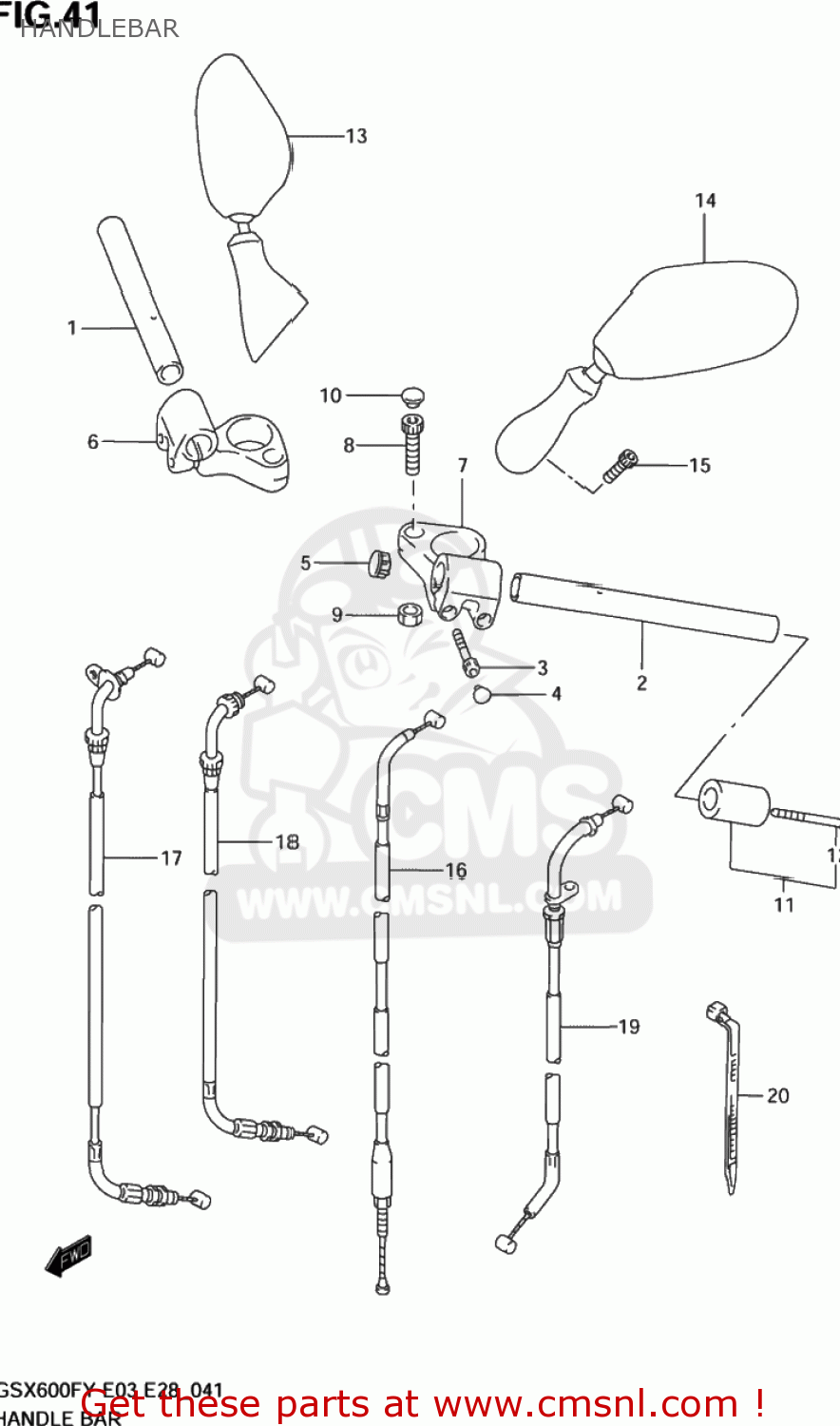 HANDLEBAR GSX600F KATANA 1999 (X) USA (E03)