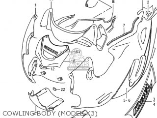 COWLING BODY (MODEL K3) - GSX600F KATANA 1999 (X) USA (E03)